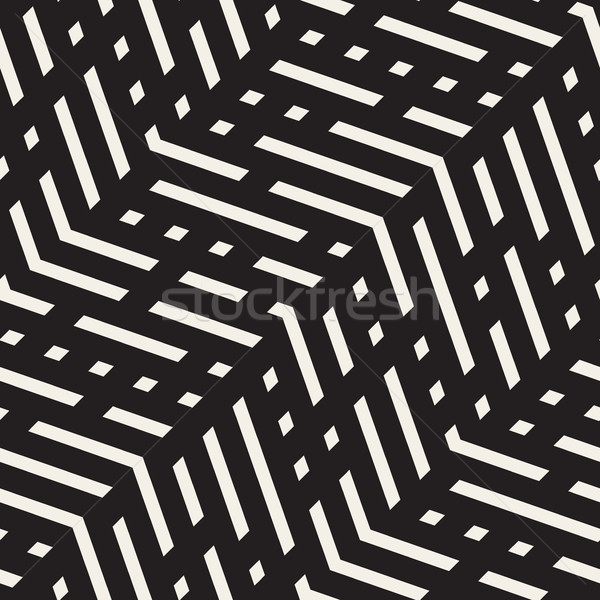 Vettore senza soluzione di continuità bianco nero zig-zag linee pattern Foto d'archivio © Samolevsky