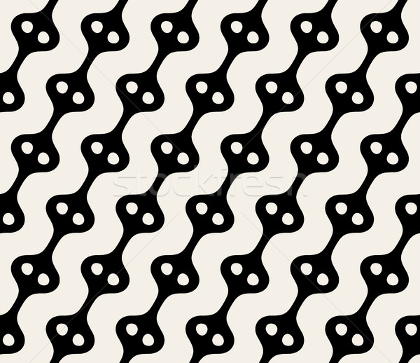 Vector Seamless Black And White Circles Parallel Lines Pattern Stock photo © Samolevsky