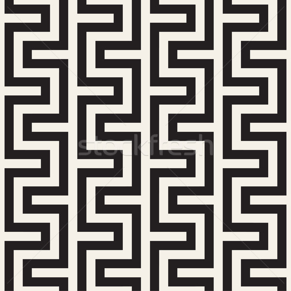Maze Tangled Lines Contemporary Graphic. Vector Seamless Black and White Pattern. Stock photo © Samolevsky