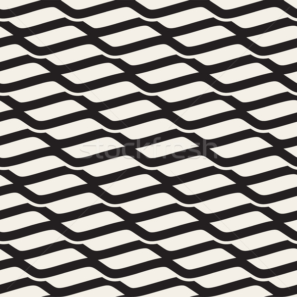 Vector Seamless Black and White Wavy Shapes Pattern Stock photo © Samolevsky