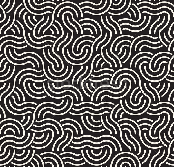 ベクトル シームレス アーク 行 パターン 黒白 ストックフォト © Samolevsky