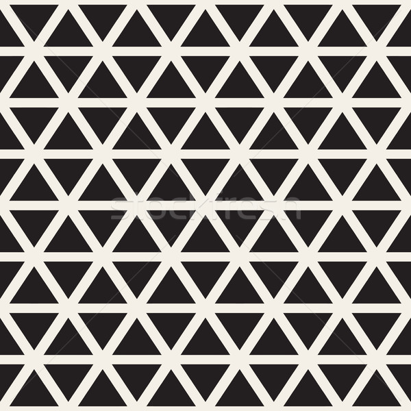 Vector Seamless Black And White Triangle Lines Grid Pattern Stock photo © Samolevsky