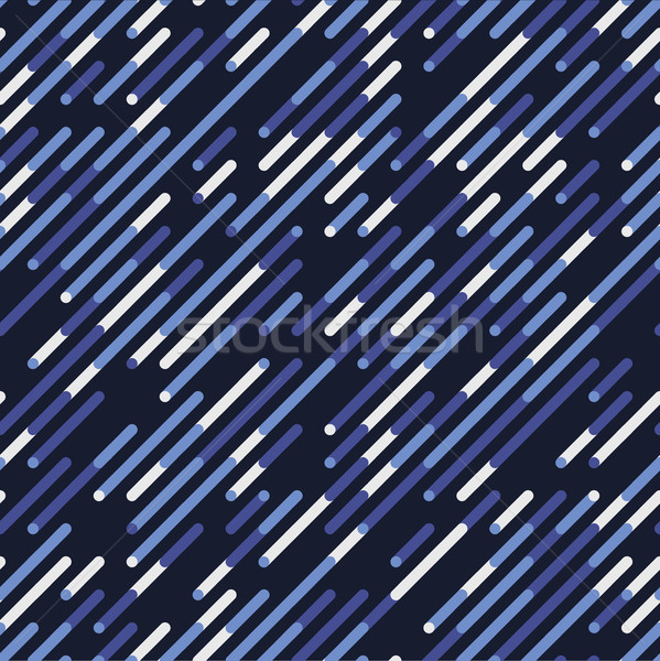 Stock photo: Vector Seamless Blue Shades Diagonal Lines Irregular Geometric Pattern