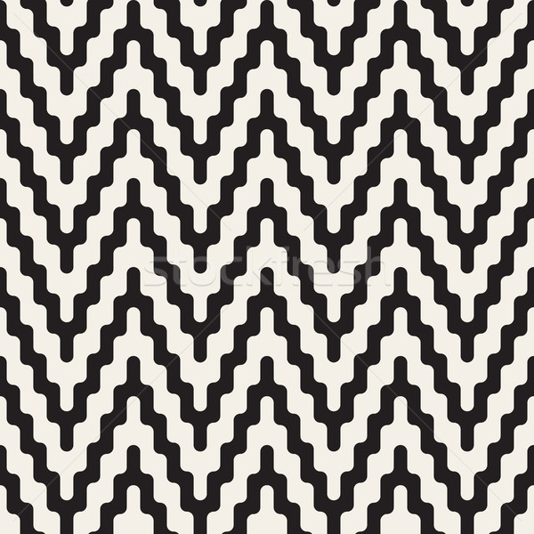 Wektora bezszwowy czarno białe zygzak linie geometryczny wzór Zdjęcia stock © Samolevsky