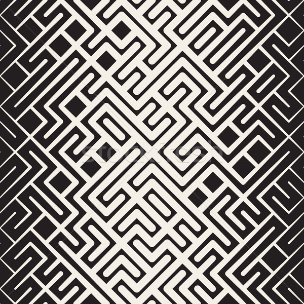 Vettore senza soluzione di continuità line labirinto pattern mezzitoni Foto d'archivio © Samolevsky