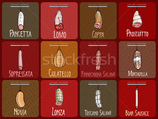 итальянский колбаса известный различный Сток-фото © samorodinov
