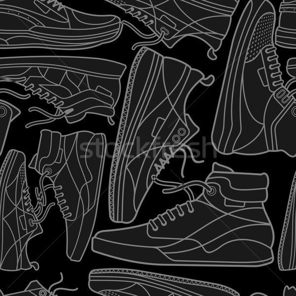 Sport schoenen textuur silhouetten verkeer Stockfoto © samorodinov