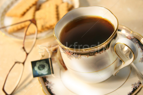 Imagine de stoc: Ceai · cookie-uri · ceaşcă · engleză · mic · dejun · rupe