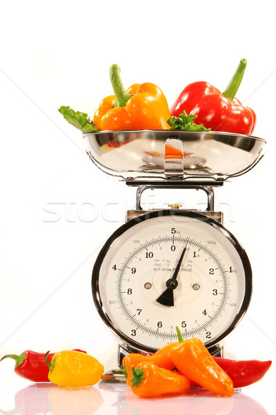 Gekleurd paprika witte keuken voedsel schaal Stockfoto © Sandralise