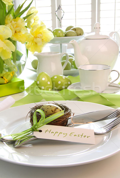 Place setting with place card set for easter Stock photo © Sandralise