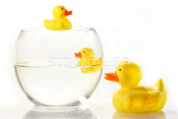 Rubber ducks in fish bowl Stock photo © Sandralise