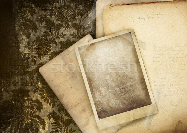Vintage floral background with old papers  Stock photo © Sandralise