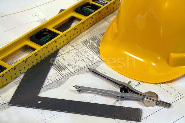 Architectural plans and tools for remodeling a home  Stock photo © Sandralise