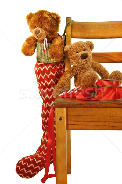 Imagine de stoc: Ursuleţ · Crăciun · vechi · şcoală · scaun