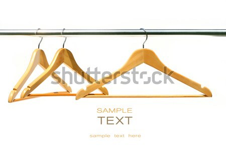 Trzy ubrania kolej drewna moda przestrzeni Zdjęcia stock © Sandralise