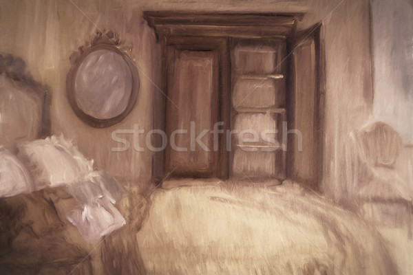Oil painting of a bedroom, digitally altered Stock photo © Sandralise