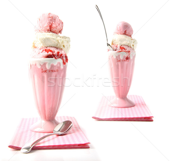 Grand fraise blanche serviette cool froid Photo stock © Sandralise