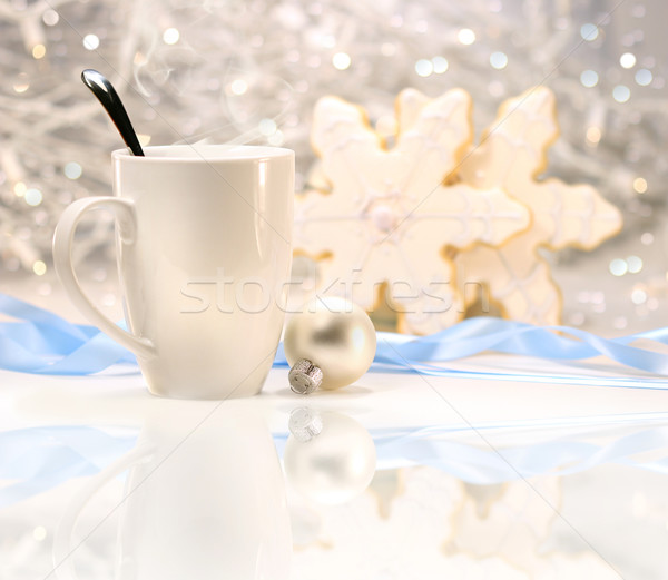 Hot winter drink with sugar cookies  Stock photo © Sandralise