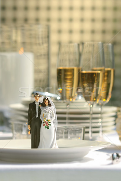 Close-up of cake figurines on dinner plate  Stock photo © Sandralise