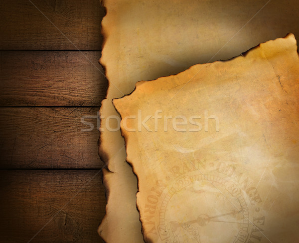 Closeup of parchment paper on wood Stock photo © Sandralise