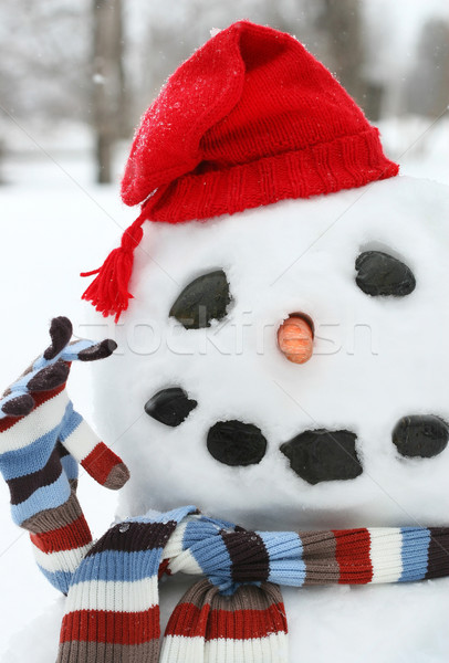 Smiley face snowman Stock photo © Sandralise