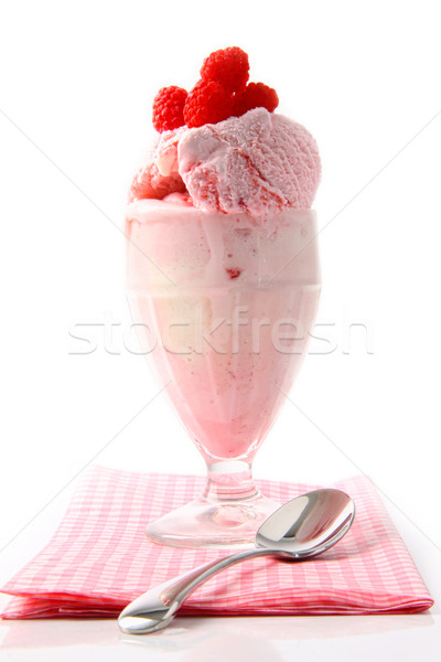 Raspberry sundae with napkin on white  Stock photo © Sandralise