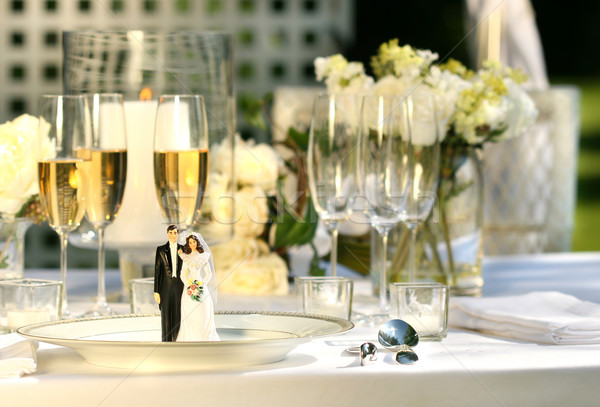 Cake figurines on dinner plate  Stock photo © Sandralise
