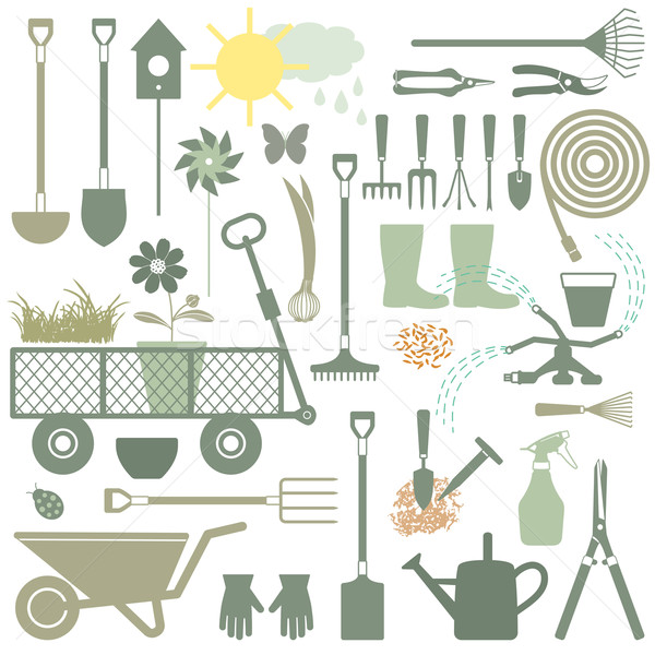 Gardening related icons 3 Stock photo © sanjanovakovic