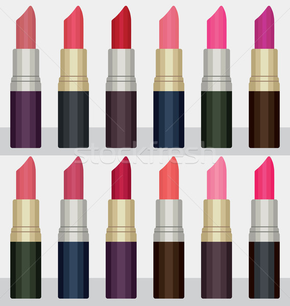 Colorful lipsticks vector set 1 Stock photo © sanjanovakovic