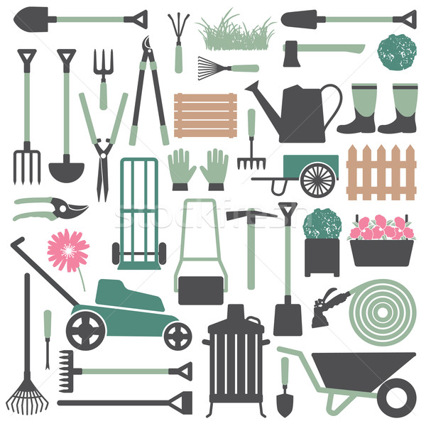 Gardening related icons 7 Stock photo © sanjanovakovic