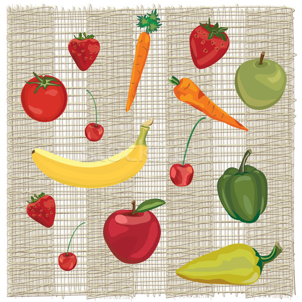 Fruits and vegetables on textured background Stock photo © sanjanovakovic