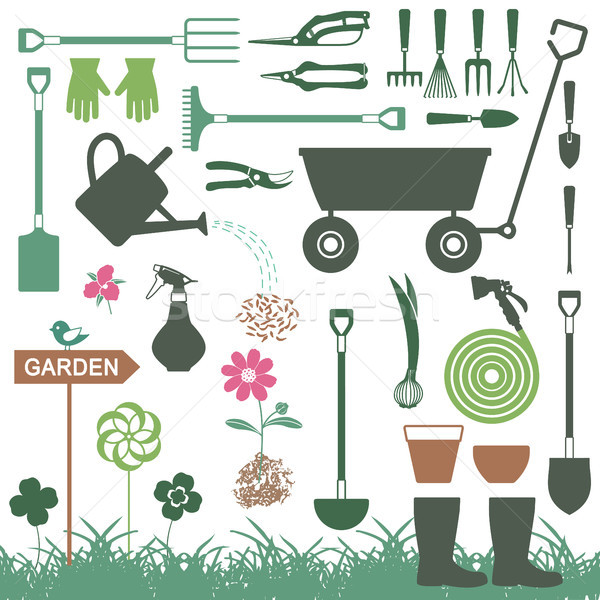 Stock photo: Gardening related vector icons 3