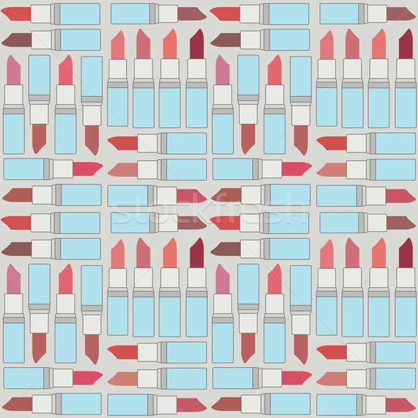 Retro vector seamless pattern background with lipsticks 2   Stock photo © sanjanovakovic