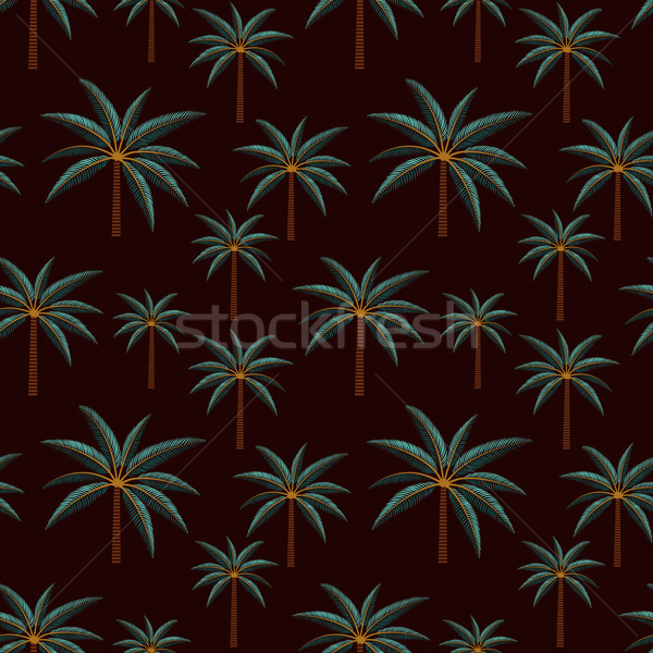 Palm trees inspired vector seamless pattern background Stock photo © sanjanovakovic