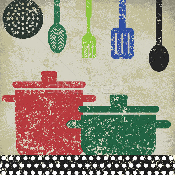 Vintage cooking related poster 3 Stock photo © sanjanovakovic