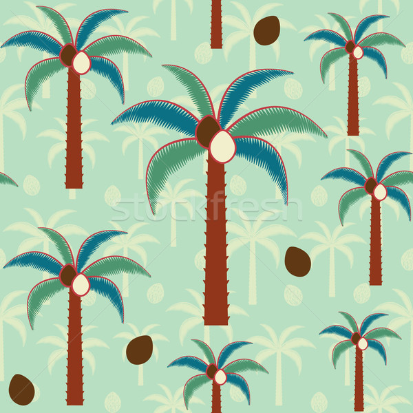 Decorative palm trees inspired vector seamless pattern background Stock photo © sanjanovakovic