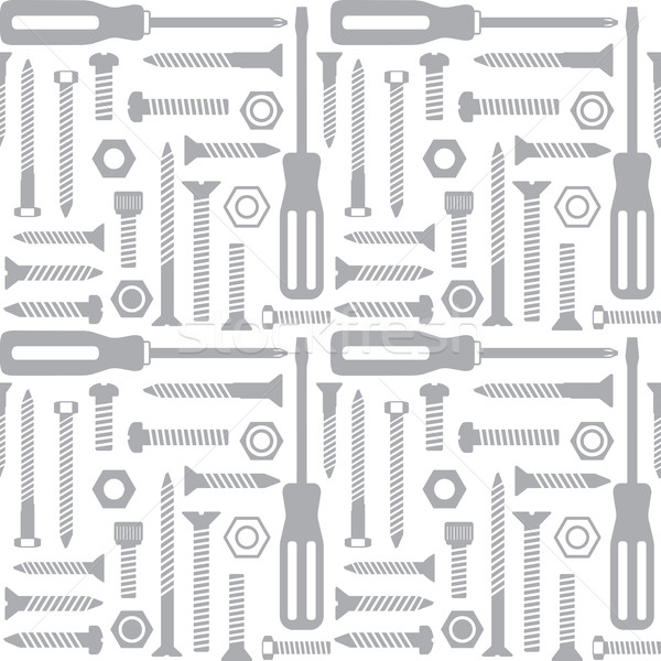  Vector seamless pattern background with screws and screwdrivers 1 Stock photo © sanjanovakovic