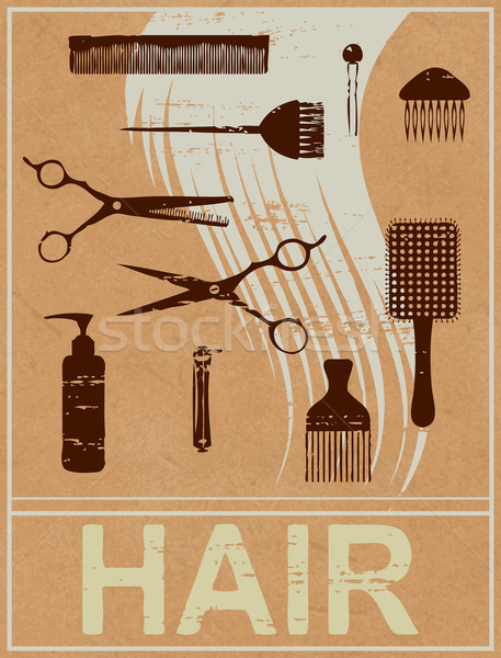 Сток-фото: волос · плакат · бумаги · Vintage · моде · ретро
