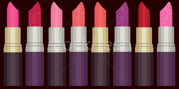Colorful lipsticks vector set 2   Stock photo © sanjanovakovic