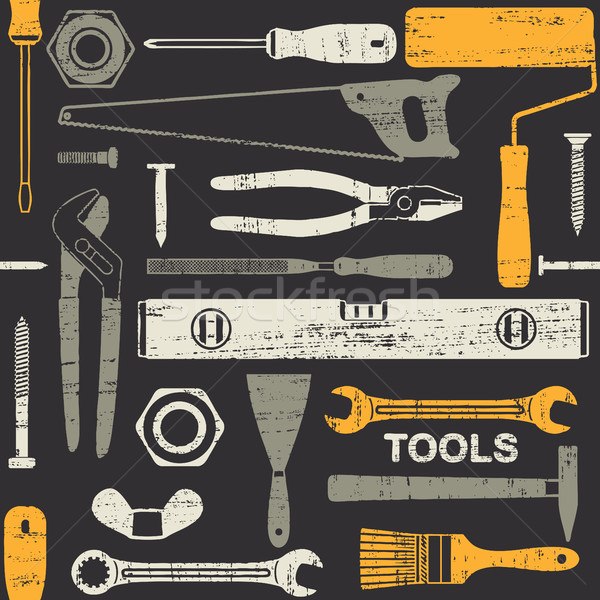 Unterschiedlich Hand Werkzeuge Jahrgang Vektor Stock foto © sanjanovakovic