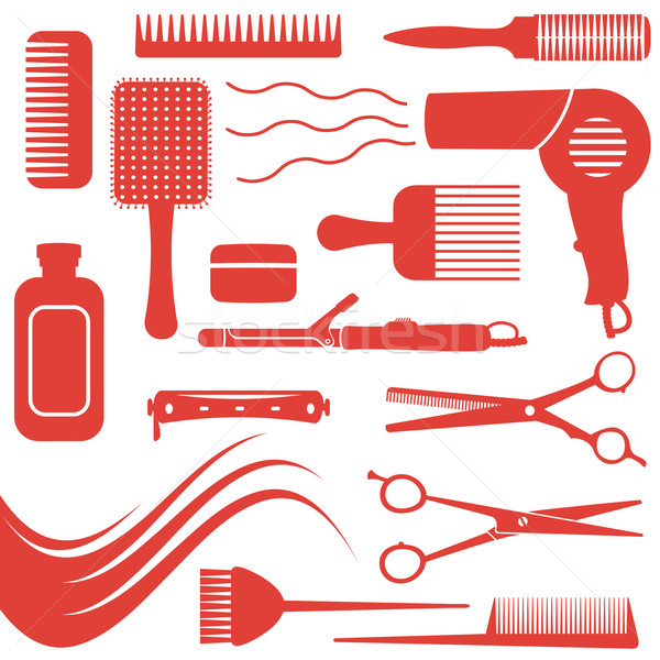 Hairdressing related symbols 2 Stock photo © sanjanovakovic