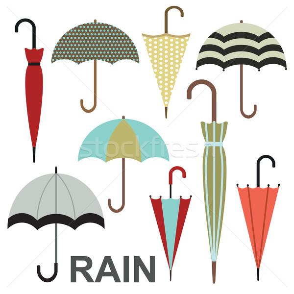 Umbrellas vector illustration set Stock photo © sanjanovakovic