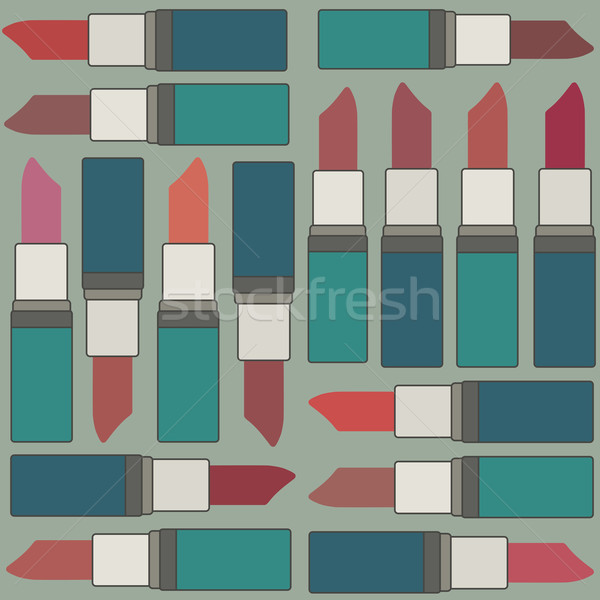 Retro vector seamless pattern background with lipsticks 1 Stock photo © sanjanovakovic