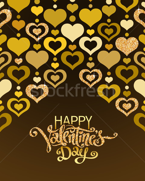 Día de san valentín tarjeta de felicitación amor geométrico brillo forma de corazón Foto stock © sanyal