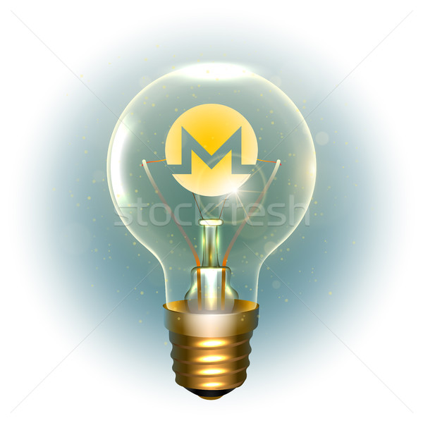 Stock photo: Realistic lamp with the symbol