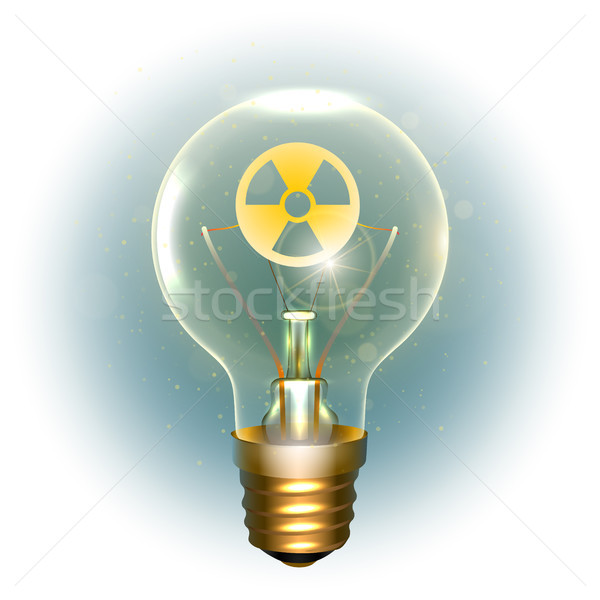 Realista lâmpada símbolo radiação perigo isolado Foto stock © sanyal