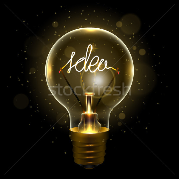 Realistico lampada simbolo idea isolato Foto d'archivio © sanyal