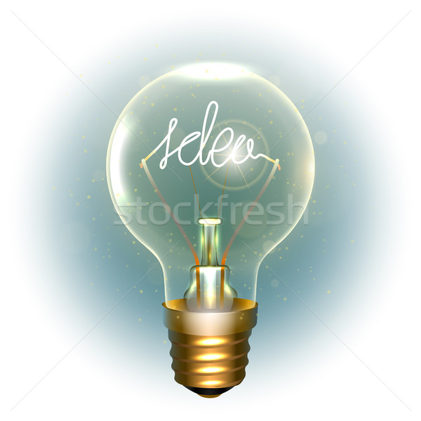 Realistico lampada simbolo idea isolato Foto d'archivio © sanyal