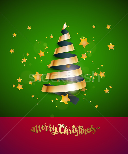 Fita árvore de natal alegre natal ano novo cartão Foto stock © sanyal