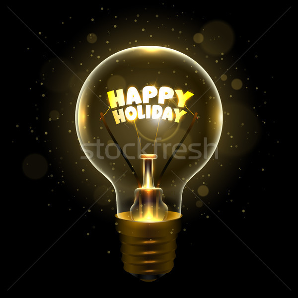 Realista lâmpada símbolo feliz férias Foto stock © sanyal